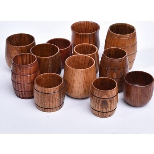 Japanese Style Natural Wooden Thermo Cup For Coffee Beer Mug Heat Insulation Water Cups Set Teacup Drinkware
