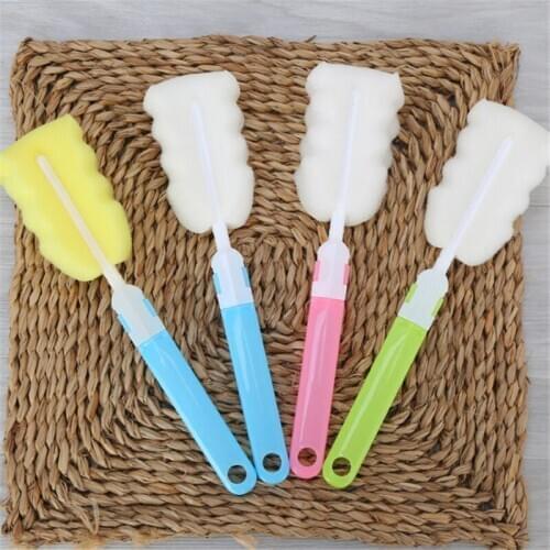 1/2pcs Baby Bottle Cleaning Sponge Brushes For Glass Milk Bottle Cup Washing Brushes
