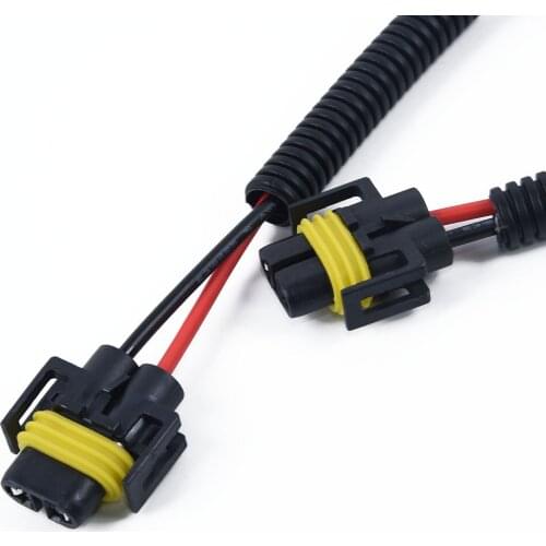 2pcs Car H11 H8 H9 Wiring Headlights Fog Lights Lamp Wire Sockets Adapter Plugs Pre-wired Male Female Pair Kit