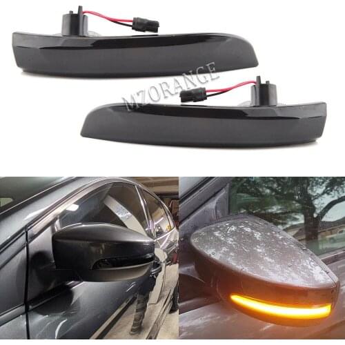 2pcs Blinker Led Turn Signal Lights For Ford Kuga Ecosport 2013-2018 Smoked Rear View Mirror Lights Indicator no Flowing Dynami