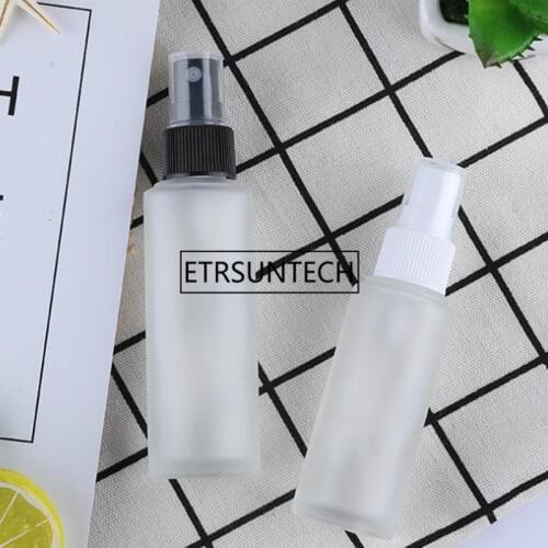 30ml 50ml Glass Bottle Spray Atomizer Perfume Bottle Empty Parfum Sample Bottle white black clear Cap Tralve Bottle Vials F1550