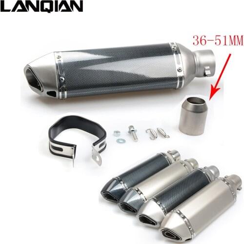 38- 51MM Carbon fiber Motorcycle Escape Modified Muffle Exhaust Pipe for 250 350 450 505 150 525 200 300 400 530 EXC SX SX-F