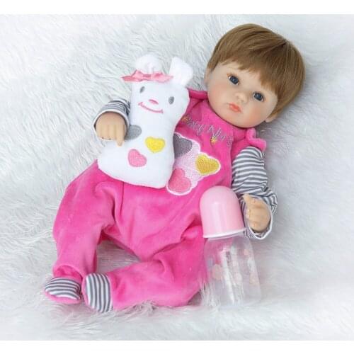 40cm Soft Body Silicone Reborn Baby Dolls Toy For Girls Vinyl Newborn Girl Babies Dolls Kids Child Gift bebe real reborn bonecas