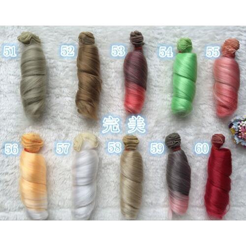 5PCS/LOT 15*100CM Good Quality DIY SD Brown Gold Color Curly BJD Doll Wigs 1/3 Synthetic Fibers