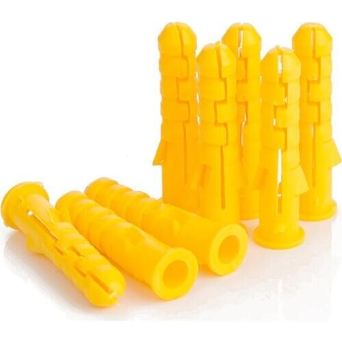 50pcs M6 M8 M10 Ribbed Plastic Anchor Wall Plastic Expansion Pipe Tube Wall Plugs For M3 M4 M5 M6 M8 Self-tapping Screws