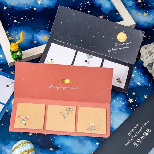 60 Sheets/pack Colorful Memo Posted Writing Pads Self Sticky Notes Flower The Little Prince Self-stick Notepads Cute
