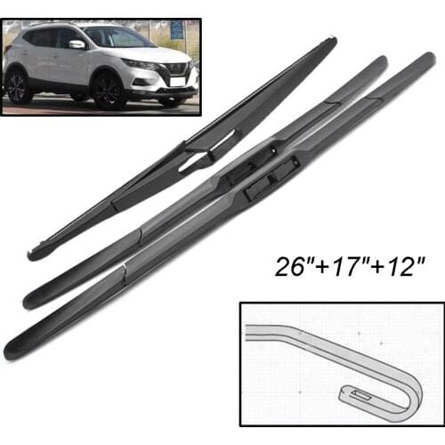 Car Front and Rear Wiper Strip Windshield Windscreen Front Window Car Accessories for Nissan Qashqai J11 2013 - 2020