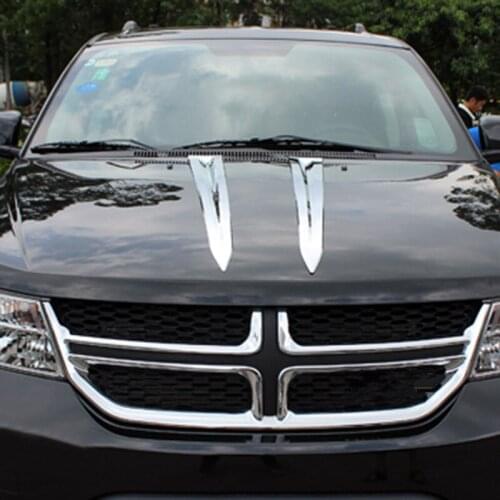 Car styling for Dodge Journey/Jcuv 2013-2015 high quality ABS Chrome Front cover hood trim strip trim
