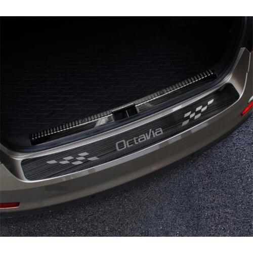 Car styling for Skoda Octavia A7 2015-2019 Sedan Rear Door Bumper Protector sill plate/ Trunk Tread Plate Trim