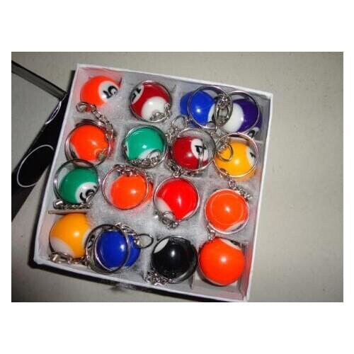 Free shipping 1440pcs Pool Billiard snooker table ball keychain keyring