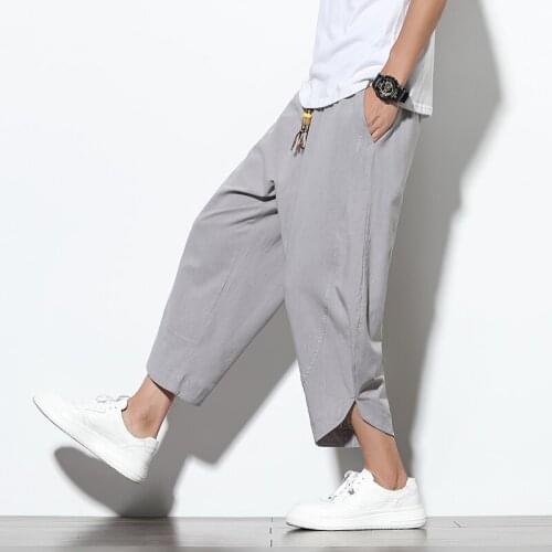 Men Autumn Ankle-length Pants Solid Harem Pants Mens Casual Hip Hop Korean Style Joggers Male High Street Clothes Trousers