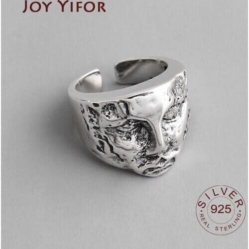 Women 925 Sterling Silver Open Rings Chain Cross Adjustable Finger Rings Korea Style Silver Jewelry