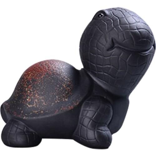 Tortoise Tea Pet Figurine Decoration Turtle Ornament Handmade Purple Clay Tea Pet for Kungfu Tea Tray, Gift for Tea Lover