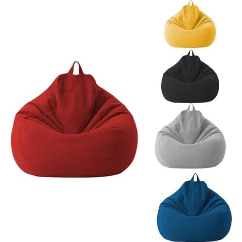Lazy Sofa Cover Unfilled Linen Recliner Seat Bean Bag Puff Sofa Tatami Sofa Cover Household Items