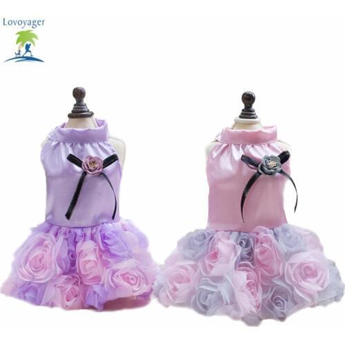 Summer Dog Tutu Dress Pets Puppy Princess Wedding Party Skirt Rose Sexy Dress Dogs Costume XS/S/M/L/XL Lovoyager