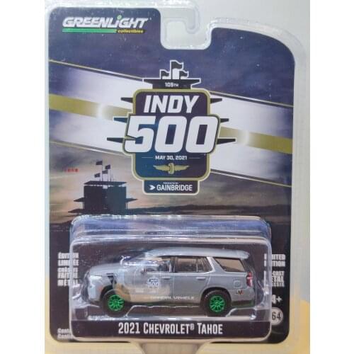 1/64 GreenLight 2021 Chevrolet Tahoe Green version of the official Indianapolis 500 Collection of die-cast alloy car models