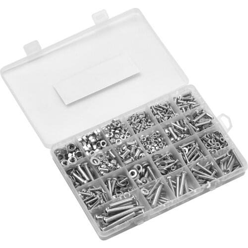 285PCS Hardware Fastener Screws Assortment Kit Self Tapping Screws Nuts Blots Washers for Wood Car DIY