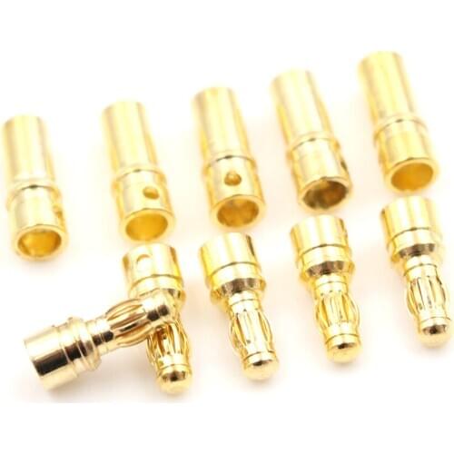 Newest 5 Pairs Male/Female 3.5mm Banana Plug Gold Bullet Connector DIY RC Battery ESC Motor Plug