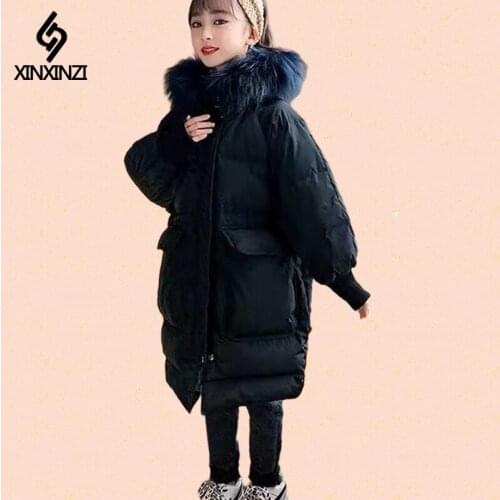 -30 Degrees Girls Winter Jacket Children Down Coat Girl snow wear Teenage Clothes Parkas Kids Girls real fur Clothing 5-14years