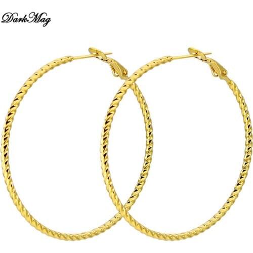DarkMag Fashion Big Hoop Earrings 2020 Hot Sale Geometric Statement Earring For Women Hypoallergenic Gold Large Round Jewelry