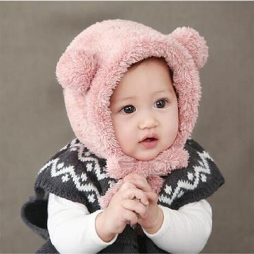Baby Hat Woolen Bear Ear Hat For Toddler Girls Newborn Photography Props Winter Baby Boy Cap Infant Hats Caps