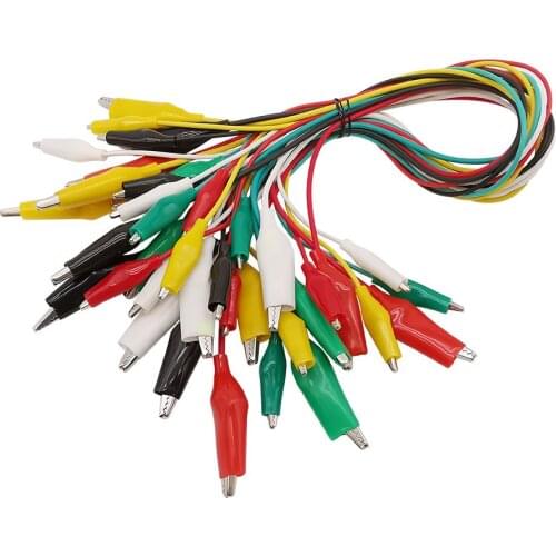 10Pcs Length 50cm Double-ended Crocodile Clips Size 27mm Alligator Clip DIY Test Leads Clip Jumper Wire Cable Connector
