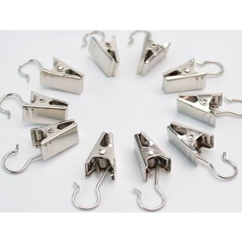10Pcs\set Stainless Steel Curtain Clips on Hook Hanging Clothes Peg Laundry Clothes Clip Hanger Laundry Storage Organization