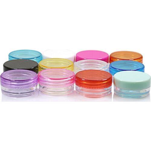 1000 pieces/lot 2g jar mini sample refillable cosmetic cream jar empty powder jar 2g lip blam jar