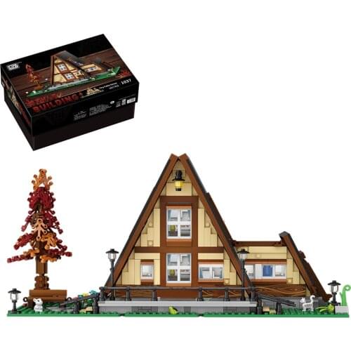 1917Pcs Maple Triangular Roof Small Particle Building Blocks Model Kits MOC Bricks Stem Toys Block Assembly Toys For Kids Gifts