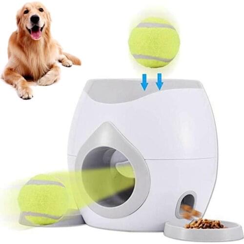 2 in1 Pet Dog Ball Fetch Food Feeder Reward Machine Interactive Training Toy home decoration accessories игрушки для собак