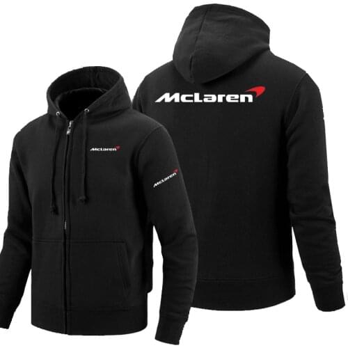 2021 Fashion Zipper Hoodies for McLaren Logo Printed Hoodie Fleece Long Sleeve Mans Zipper Jacket Sweatshirt