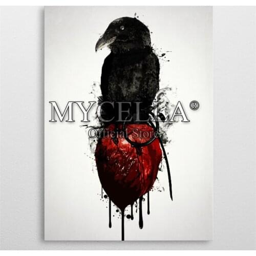 5d Diy Diamond Painting Cross Stitch Diamond Embroidery Raven and Heart Diamond Mosaic Full Rhinestone Gifts Cartoon Picture