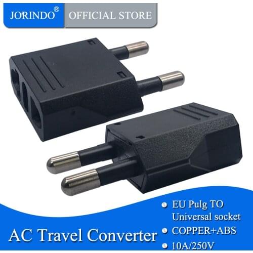 JORINDO EU TO US,Adapter American Japan US To EU Germany Euro Travel Adapter Electrical Plug Outlet AC Power Sockets,4.8mm foot
