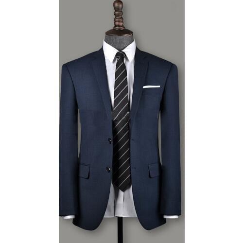 Free shipping New Essential Slim Fit Mens Blue Jacket Set With Pant For wedding groom Italian Style Fashion Mens favourite