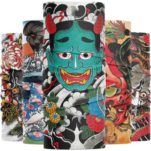 3D Seamless Multifunction Magic Scarf Men Skull Ghost Shield Tube Vampire Demon Face Cover Headband Bandana Headwear Ring