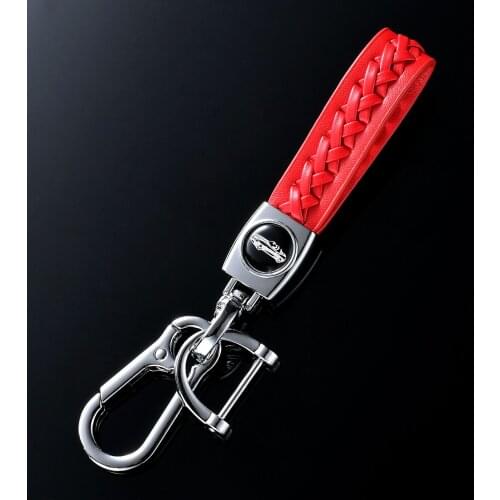 Lambskin Braided Rope Luxury Keychain Men Women Metal Zinc Alloy Car Key Ring Horseshoe Buckle Couple Mens Key Chain 2021 Gift