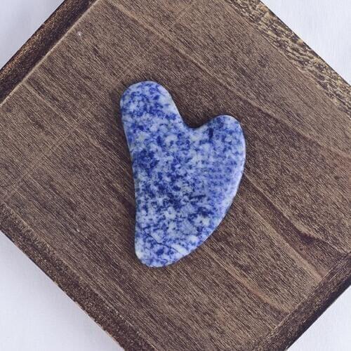Natural Wrinkle Removal Blue Spot Jasper Crystal Guasha Srapper Facial Skin Firming Slimming Legs and Arms Massage Pain Reliever