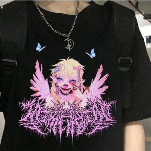 Oversized tee tops kawaii graphic t shirts women clothes harajuku Loose Casual Aesthetic femme t shirt colothing summer 2021 top