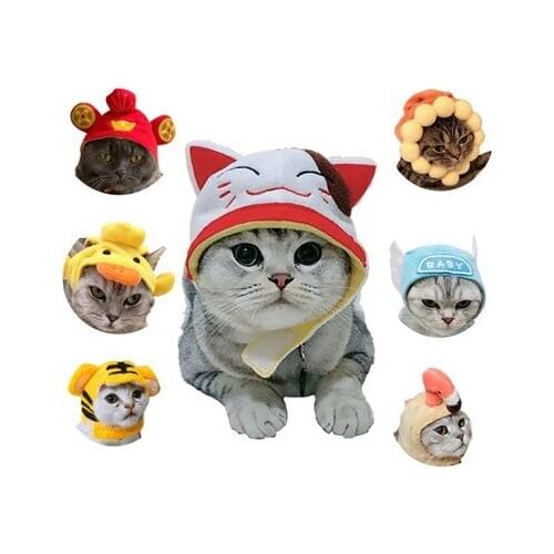 Cotton Pet Hat Decorative Party Pet Cap for Cats Small Dogs Adjustable Cute Cosplay Pet Accessories Cute Headwears for Cat Puppy