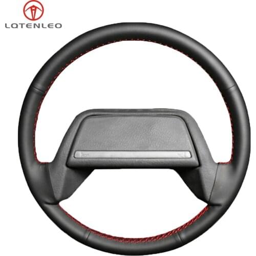 LQTENLEO Black Artificial Leather Hand-stitched Car Steering Wheel Cover For Lada 2114 2001-2013 2108 1998-2005 2115 1998-2012