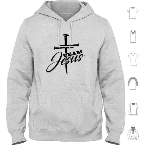Team Jesus Hoodie Long Sleeve Jesus Lord God Almighty Christian Religion Religious Bible Church Baptist Catholic Non