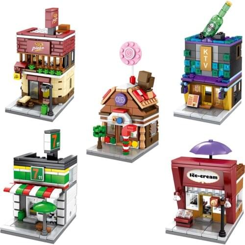 Sembo Block Street Scenery Block Small Particles Boys and Girls Universal Toy Kids' DIY Block Toy Street Shop Model Block Toy