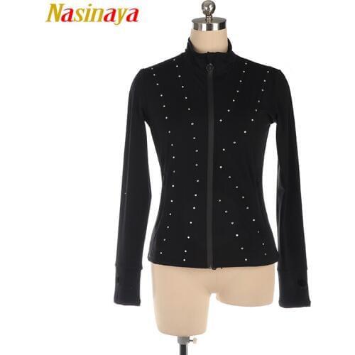 Customized Figure Skating Jacket Zippered Tops for Girl Women Training Competition Patinaje Ice Skating Warm Fleece Gymnastic 21