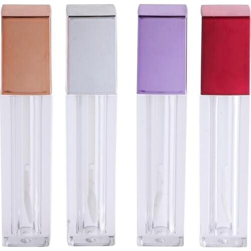 Square Empty Lip Gloss Tubes Translucent Lipstick Vials Sample Bottle Cosmetic Container For DIY Craft Makeup Tools 5.5ml