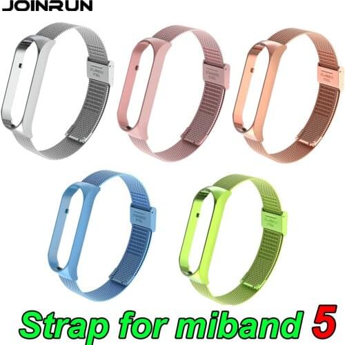 JOINRUN Strap For Xiaomi Mi Band 5 Strap Metal Stainless Steel For Mi Band 5 Strap Bracelet for Miband 5 Wristbands Pulseira