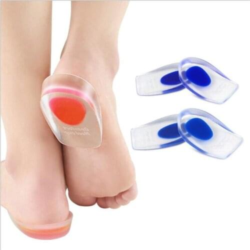 Men Silicone Gel Heel Cups Heel Seats Foot Orthotic Cushions Insoles for Plantar Fasciitis Heel Spurs Heel Pain Foot Care