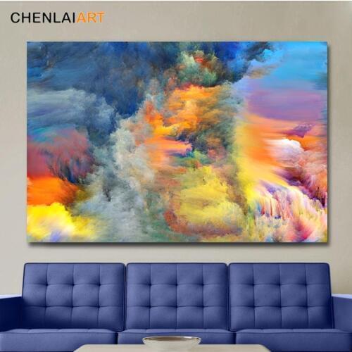 Canvas Prints Painting Modern Abstract Colorful clouds Wall Art Poster And Prints Pictures Home Decor For Living Room No Frame