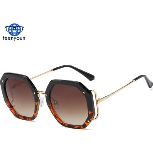 TEENYOUN new polygonal sunglasses square frame Luxury Brand Designer For Female Shades Ladies Sun Glasses Oculos