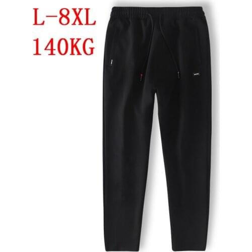 Solid Black Sweat Pants Men Clothes Spring Autumn Loose Trousers Mens Joggers Plus Size 7XL 8XL for Big and Tall Men Sport Pants