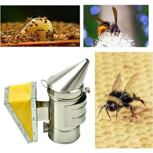 Stainless Beekeeping Smoker Manual Bee Smoke Maker Beekeeping Tool With Hook